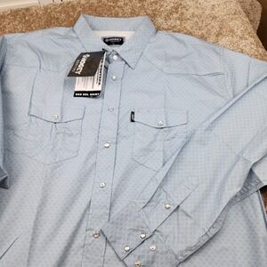 Hooey Habitat Dos Sol Western Shirt Mens XXL Blue Geometric Snap Performance NEW